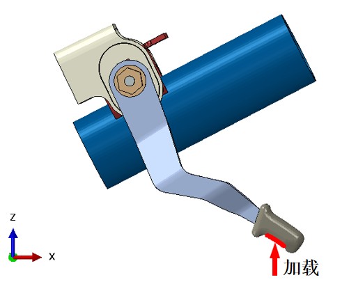 SteeringHandle_load.jpg 转向柱调节手柄受力CAE分析